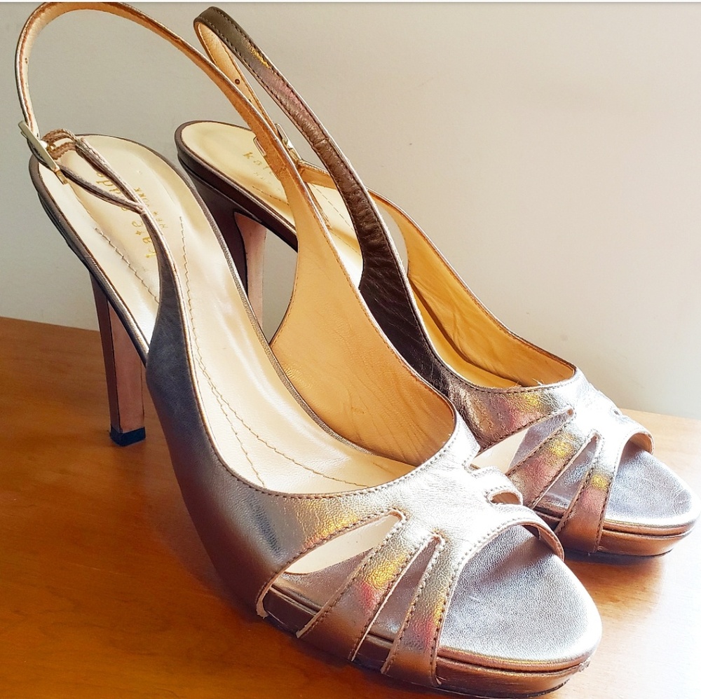 Kate Spade Gold Metallic Strappy Heels